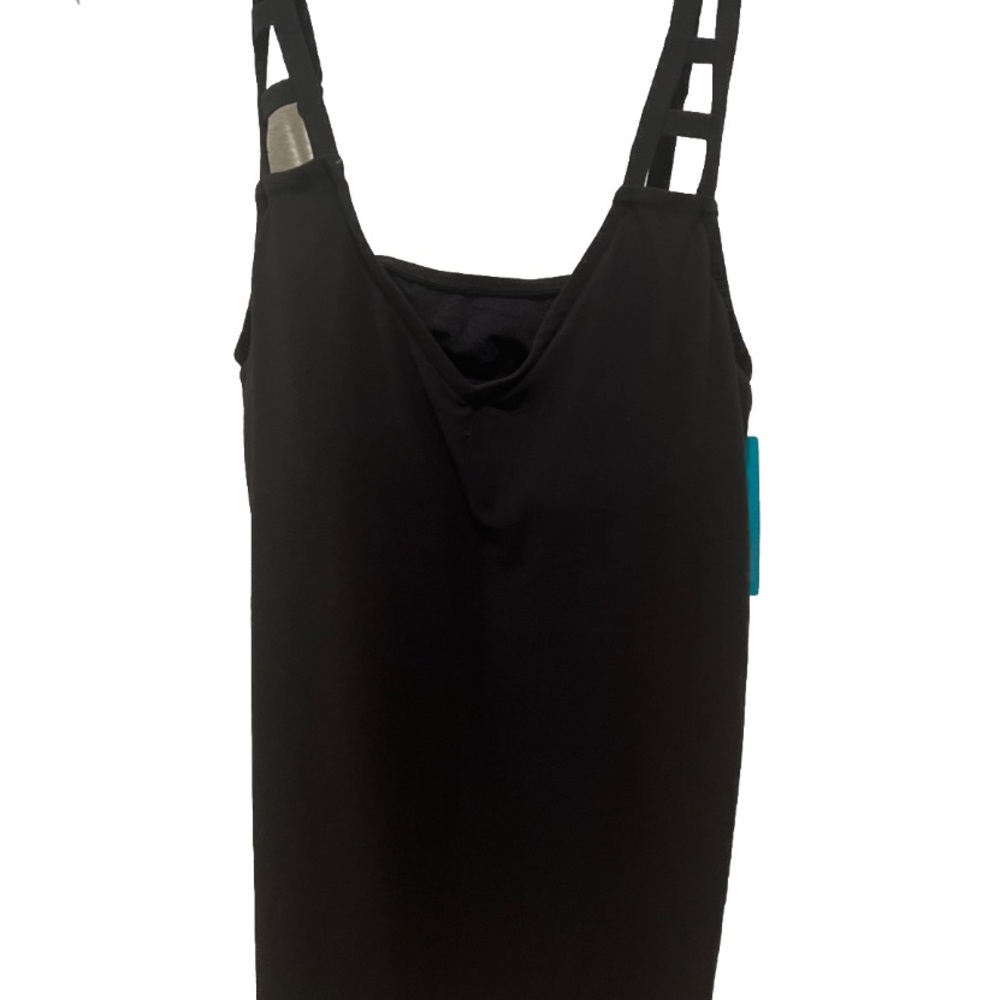 NWT Aqua Green Tankini Black Swim Summer Vacation Beach Size XL - Picture 2 of 4